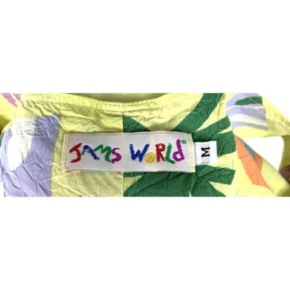 Jams World Maxi Dress House Palm Tree Print Sz M Pockets Multicolor - Picture 7 of 7